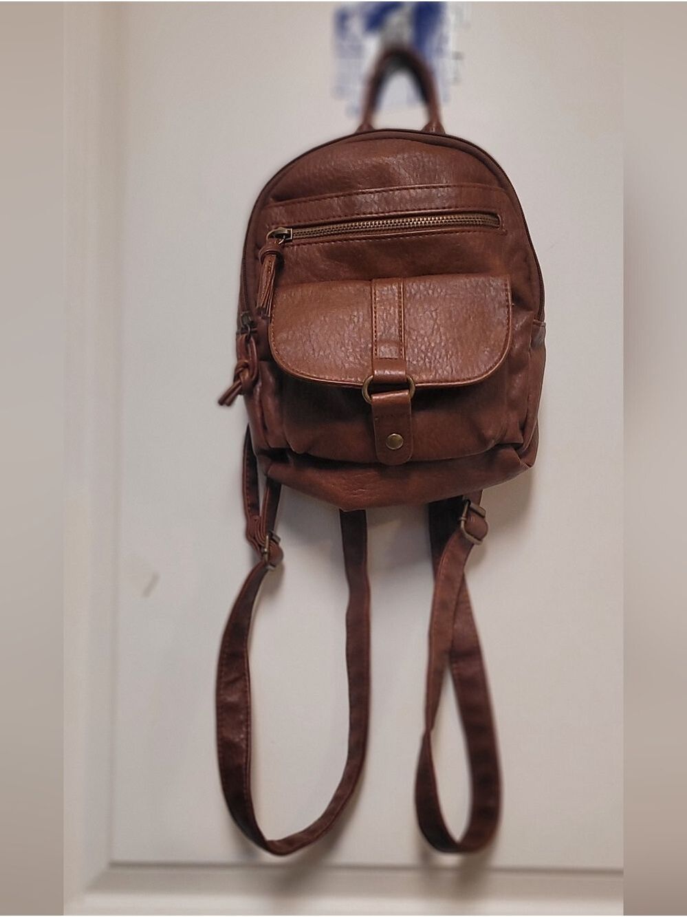 Bueno Brown Faux Leather Mini Backpack - Picture 3 of 5